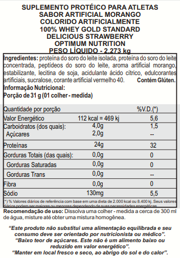 100% Whey Protein Gold Standard 907g Optimum Nutrition
