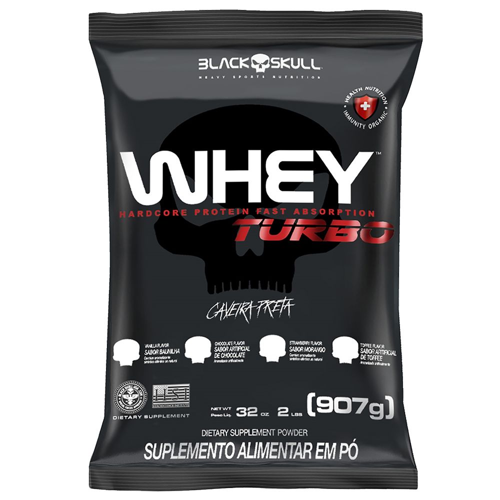Whey Turbo Refil 900g - Black Skull
